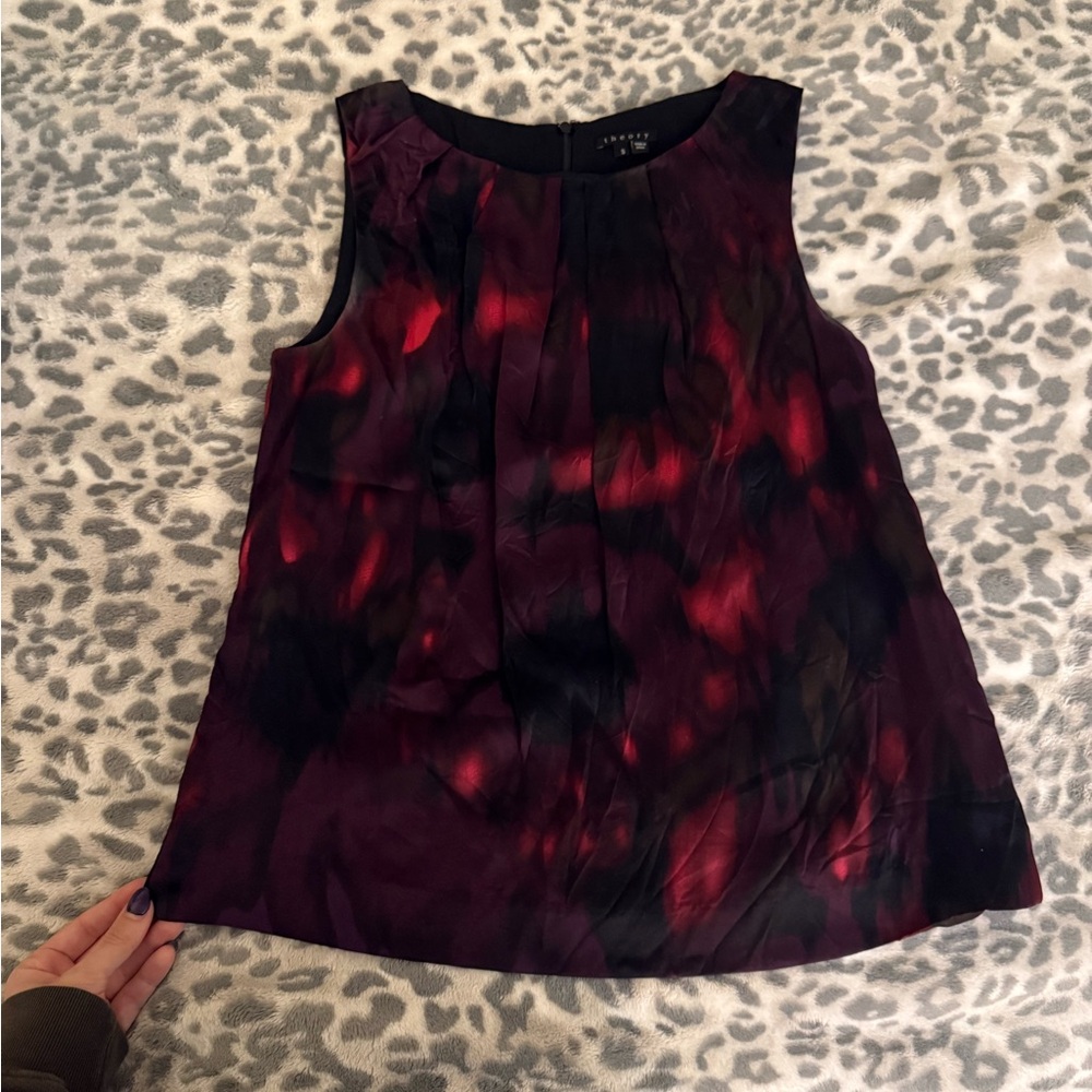 theory silk blouse